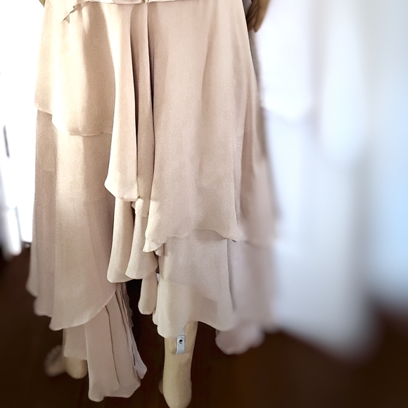 BCBG MAXAZRIA HLTER SILK CHIFFON LAYERED DRESS - Picture 6 of 8